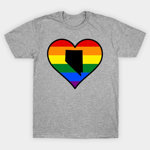 Nevada Gay Pride Heart T-Shirt by fearcity